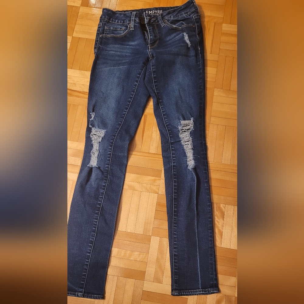 Empyre Navy Distressed Skinny Jeans